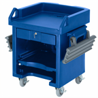 Thumbnail image #2 for Cambro Versa VCSWRHD186 Mobile Polyethylene Cash Register Cart with Lockable Drawer, Adjustable Shelf and Tray Rails, 52.75"W x 32"D x 43.75"H