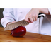Thumbnail image #2 for Mercer Culinary Millennia Color 7-Inch Santoku Knife, Granton Edge, White Handle