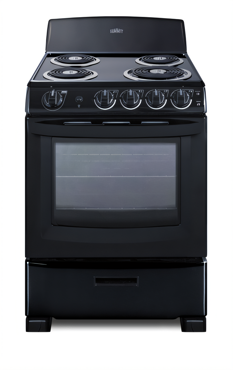 Product image #2 for Summit Appliance 24-Inch Black Freestanding Electric Coil Range with 2.9 Cu. Ft. Oven