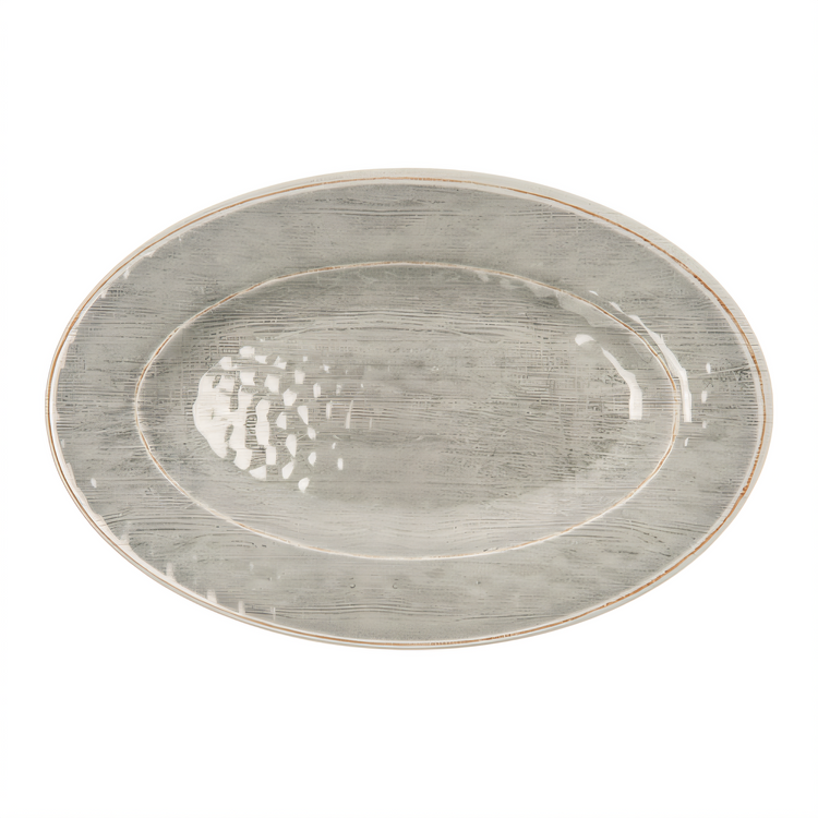 Product image #2 for Grove 12 x 8 Inch Oval Wide Rim Melamine Plate, Smoke Gray