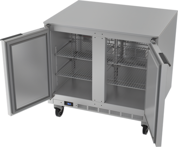 Product image #2 for Beverage-Air UCR36AHC Two-Section Undercounter Refrigerator, 36-Inch Wide, 8.5 Cu. Ft., Solid Doors, Stainless Steel