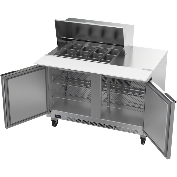 Product image #2 for Beverage-Air SPE48HC-12M 48-Inch Mega Top Sandwich Prep Table with 2 Doors and 12 Pan Openings