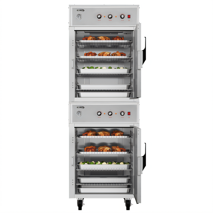 Product image #2 for KoolMore Mobile Insulated Heated Holding Cabinet with 2 Split Doors and 4 Full-Size Pan Capacity