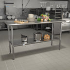 Thumbnail image #2 for Flash Furniture NH-WT-2460-GG 60-Inch x 24-Inch Stainless Steel Prep and Work Table with Undershelf