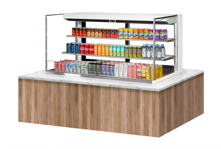 Product image #2 for Turbo Air Low Profile Drop-In Horizontal Open Refrigerated Display Case, 59-7/8 Inch Wide, 19.3 Cu. Ft., Self-Contained, R-290