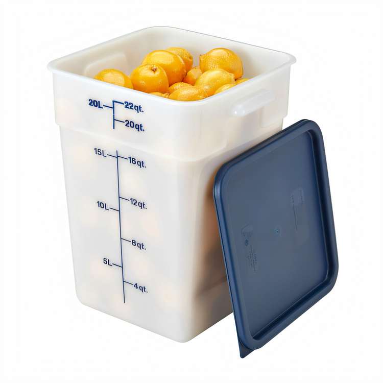 Product image #2 for Cambro CamSquare 22 Qt Natural White Square Polyethylene Food Storage Container with Handles