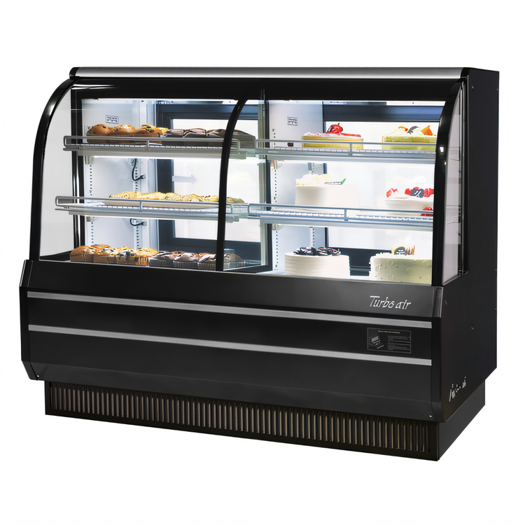 Product image #2 for Turbo Air 60-1/2 Inch Curved Glass Self-Contained Combination Bakery Display Case with Refrigerated and Dry Sections