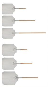 Winco 14 x 16 Inch Rectangular Aluminum Pizza Peel with Wood Handle, 34 Inch Overall Length