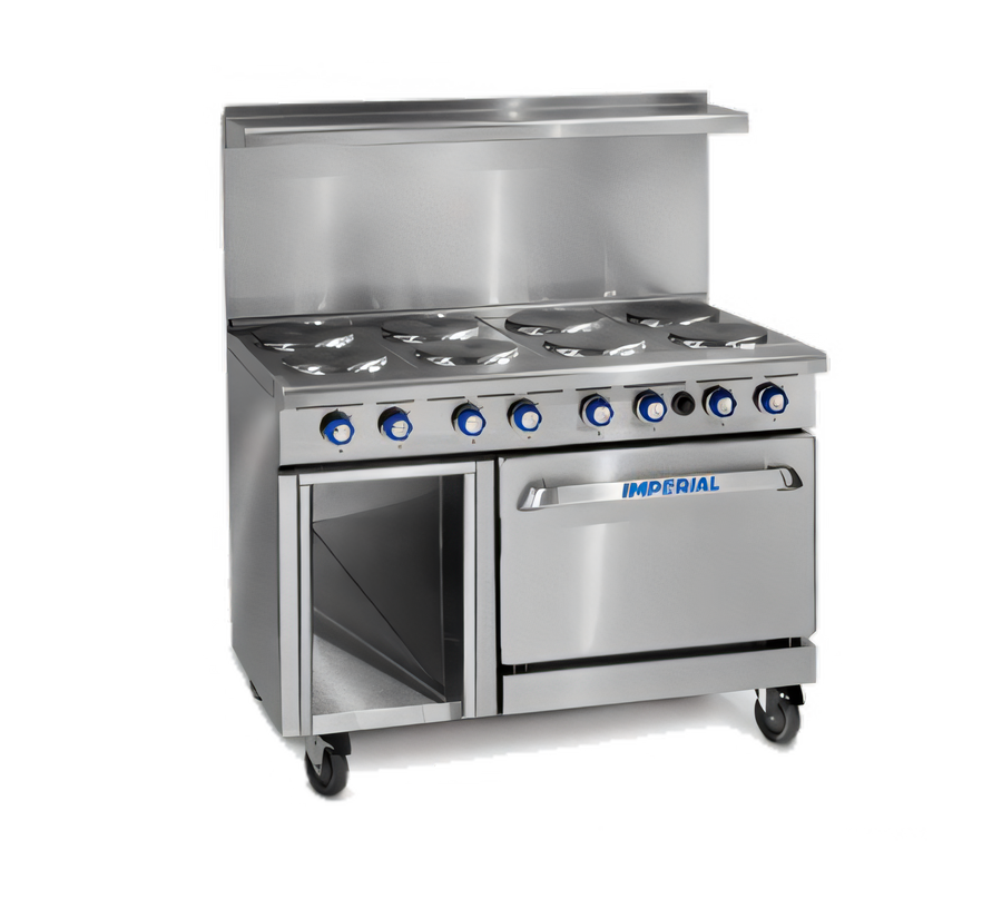Product image #1 for Imperial Pro Series 48-Inch Electric Restaurant Range with 8 Round Plate Elements and 2 Space Saver Ovens