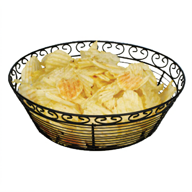 Product image #2 for Winco 8-Inch Round Wire Bread/Fruit Basket, Black