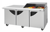 Thumbnail image #2 for Turbo Air Super Deluxe Mega-Top Sandwich/Salad Prep Table With Slide-Back Lid and Work Station, 72 5/8-Inch, 3-Section, 18-Pan, 23 Cu. Ft.