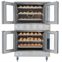 KoolMore 38-Inch Full-Size Double-Deck Natural Gas Commercial Convection Oven with Dual Glass Doors