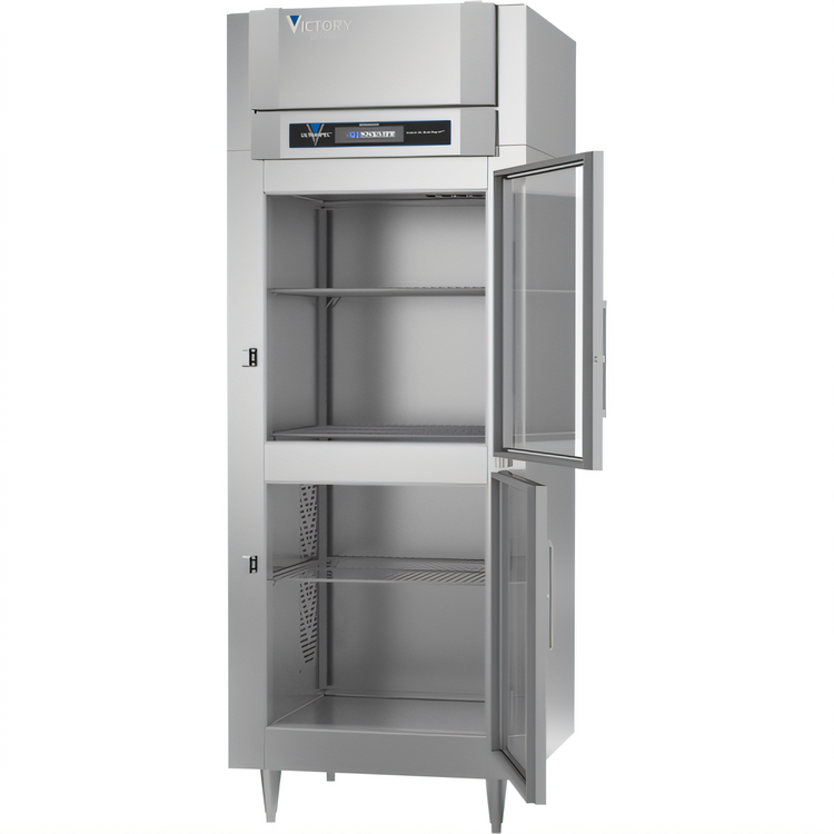 Product image #2 for Victory UltraSpec Extra Wide Glass Half-Door Reach-In Freezer, 1-Section, 24.4 Cu. Ft., Self-Contained, Top-Mounted