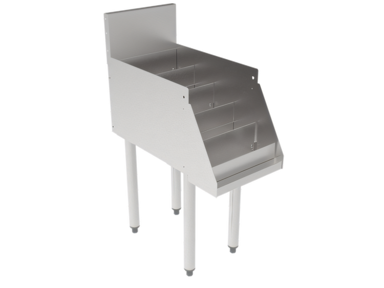 Product image #2 for Perlick 12-Inch Wide x 24-Inch Deep Freestanding Stainless Steel Liquor Display Cabinet with 5 Steps and 6-Inch Backsplash