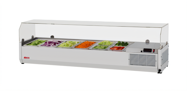 Product image #2 for Turbo Air E-Line 59-Inch Countertop Salad Prep Table with Clear Hood