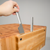 Thumbnail image #2 for John Boos Pro Chef 24 x 24 x 34 Inch End Grain Maple Butcher Block Work Table with Knife Holder