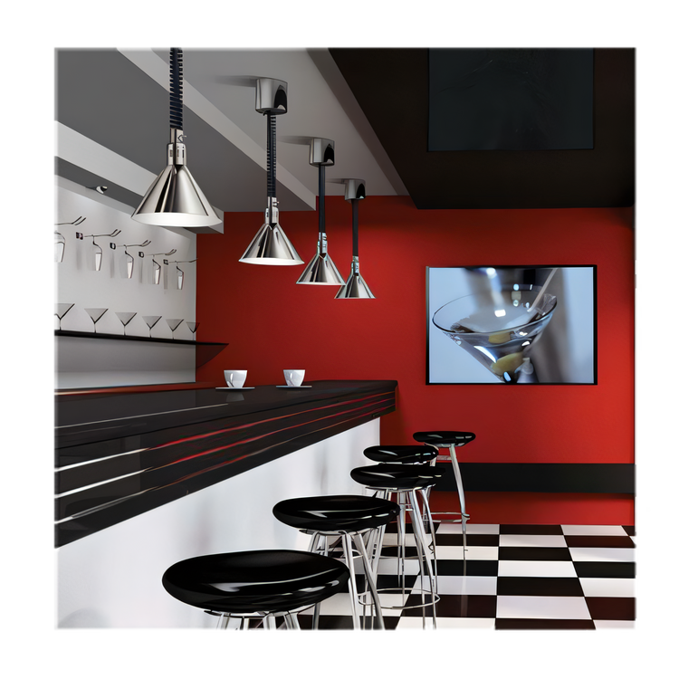 Product image #2 for Hatco Decorative Track-Mount Heat Lamp, Bold Black, 120V, 250W Max