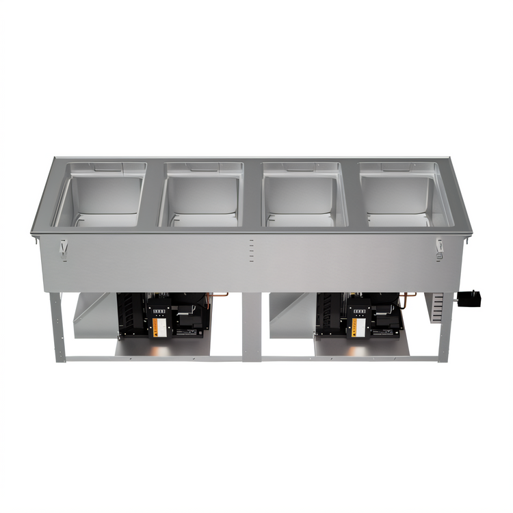 Product image #2 for Vollrath Hot/Cold/Frozen 4-Well Flat Flange Drop-In Food Well with Self-Contained Refrigeration, 120/208-240V
