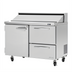 Thumbnail image #2 for Turbo Air PRO Series 48-Inch Two-Section Sandwich/Salad Prep Table with 12-Pan Top, 1 Door, and 2 Drawers