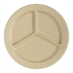 Thumbnail image #2 for CFS Brands Dallas Ware® 4351625 9-Inch Tan 3-Compartment Melamine Plate Case of 24