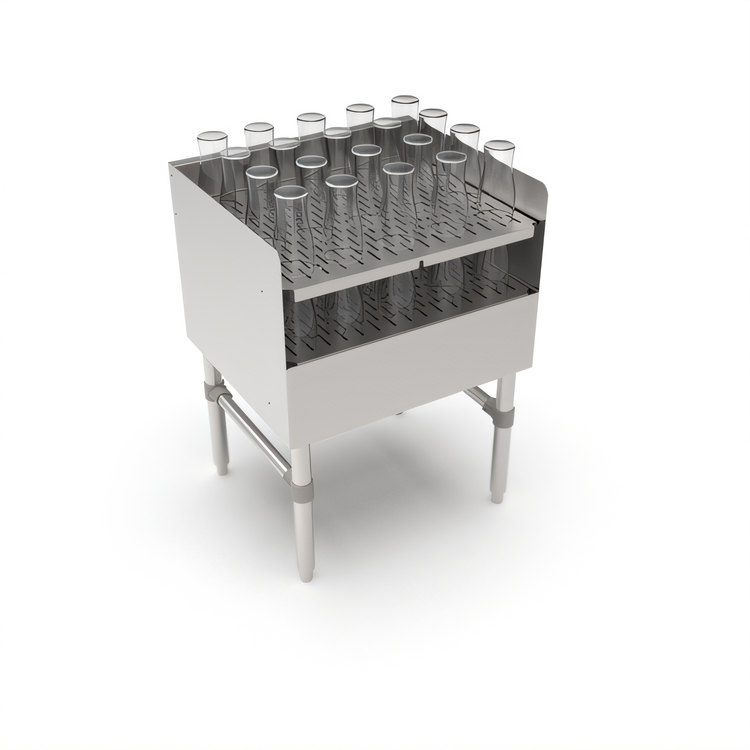 Product image #2 for John Boos Recessed Freestanding Underbar Drainboard with Top Drain, Removable Inserts, and 3-Inch Backsplash, 24 x 21 x 32-1/2 Inches