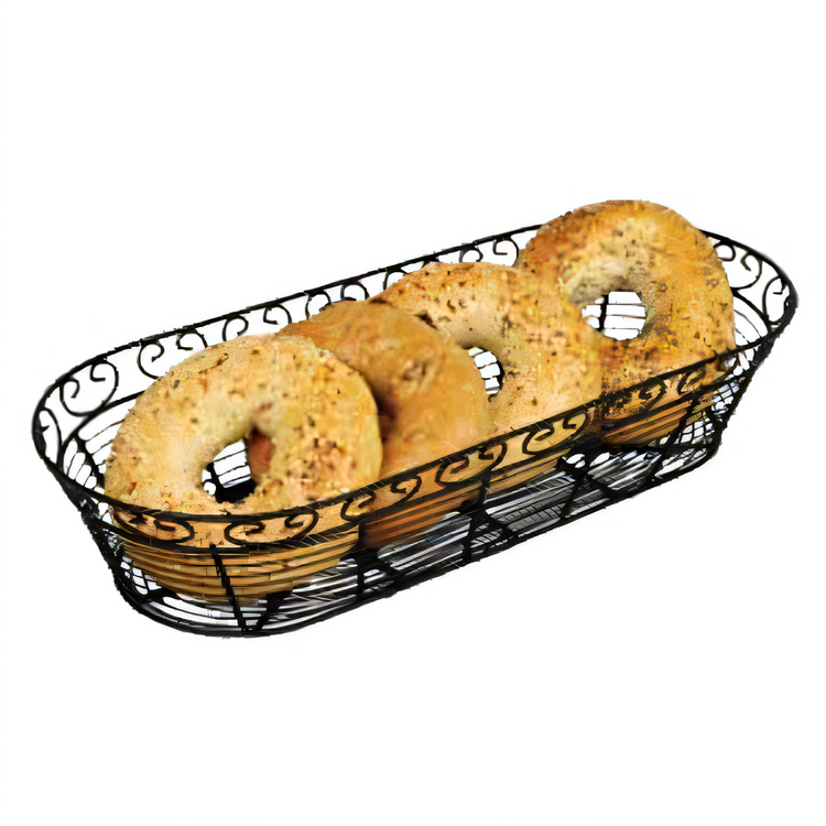 Product image #2 for Winco Long Oval Wire Bread/Fruit Basket, 15 x 6-1/4 x 3 Inch, Black