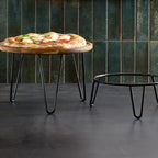 Thumbnail image #2 for American Metalcraft Loft Collection RSRBH4 Round Black Rubber-Coated Steel Pizza Stand, 9.35-Inch Diameter x 4-Inch High Case of 24