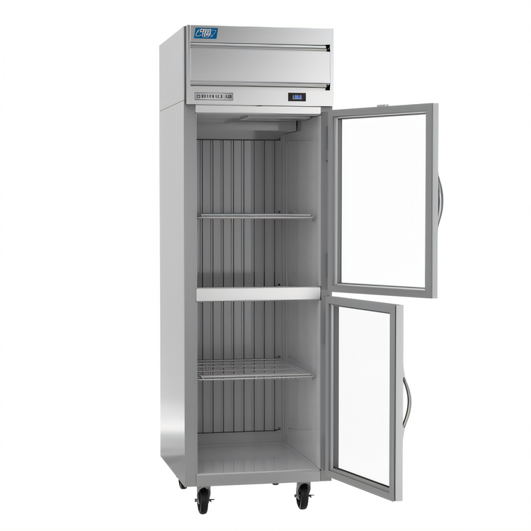 Product image #2 for Beverage-Air Cross Temp 1-Section Reach-In Convertible Refrigerator/Freezer with Half Glass Doors, Top-Mounted Self-Contained Refrigeration, 23.1 Cu. Ft.
