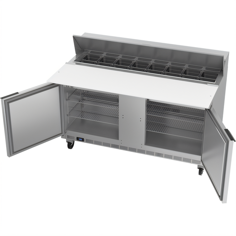 Product image #2 for Beverage-Air Two-Section Sandwich Top Refrigerated Prep Table, 60-Inch, 16-Pan Opening