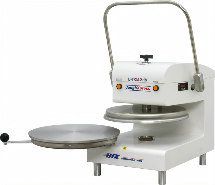 Product image #2 for DoughXpress Commercial Manual Dual-Heat 18-Inch Tortilla/Pizza Dough Press, White Powder-Coated Finish