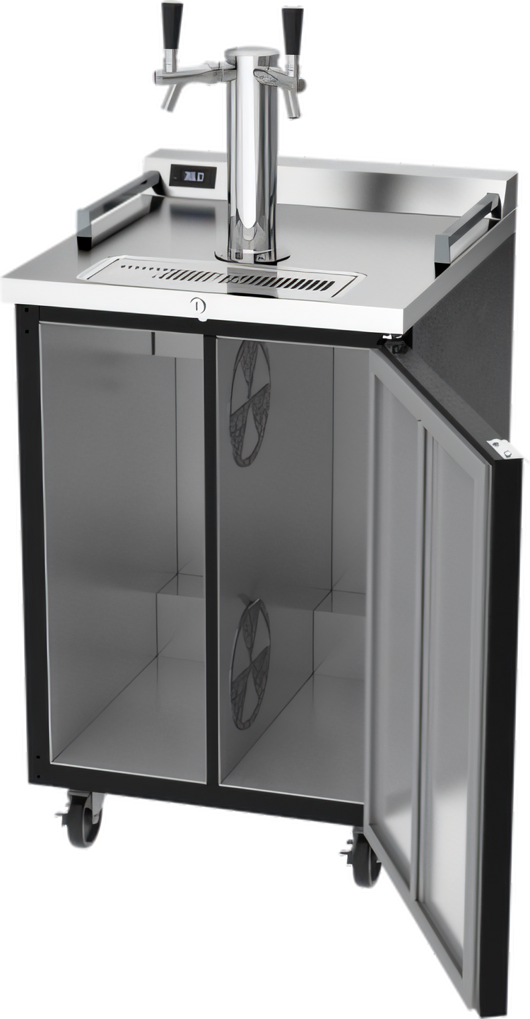 Product image #2 for Beverage-Air Dual Zone Wine & Beer Draft Cooler with 2-Tap Tower, 4-Keg Capacity, 24-Inch Wide