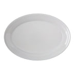 Thumbnail image #2 for CFS Brands Dallas Ware® 4356002 12 x 8-1/2 Inch Oval White Melamine Platter with Reinforced Rim and Foot Case of 24