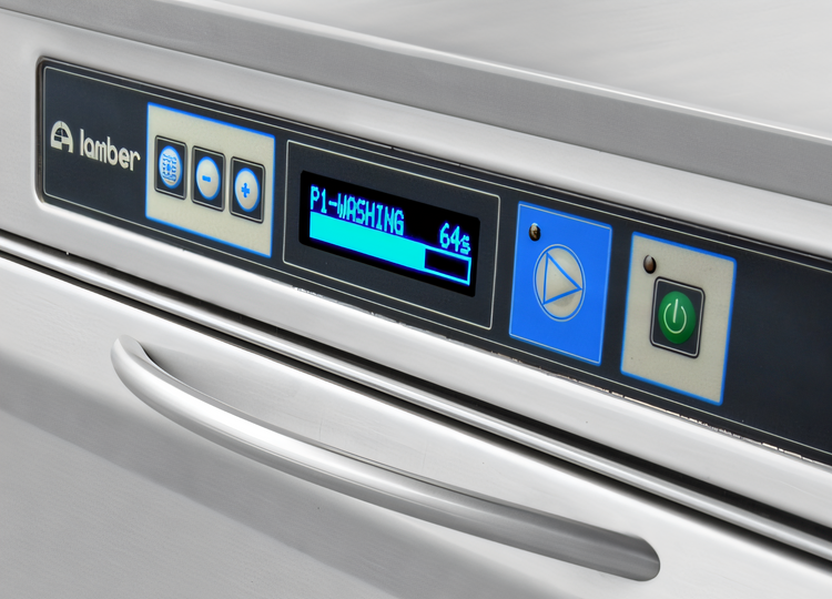 Product image #2 for Lamber High-Temp Undercounter Dishwasher with Booster, Stainless Steel, 20" x 20" Rack, 30 Racks/Hour