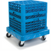 Thumbnail image #2 for OptiClean Single-Stack Glass Rack Dolly, No Handle, Blue Polypropylene, 350 lb Capacity