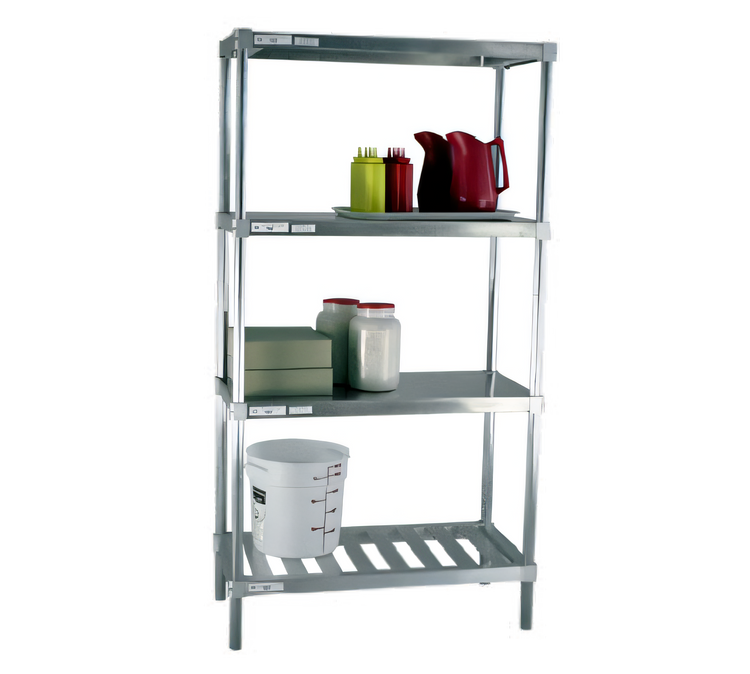 Product image #2 for New Age Adjust-A-Shelf Solid Brute Series Aluminum Commercial Shelf, 30" W x 24" D, 800 lb. Capacity