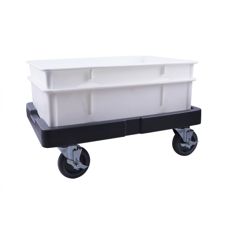 Product image #2 for Omcan Black Polyethylene Dough Proofing Box Dolly for 18 x 26 Inch Dough Boxes
