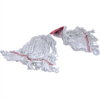 Thumbnail image #2 for CFS Brands Flo-Pac® 369424B00 Large 4-Ply Looped-End Wet Mop Head, White Cotton/Synthetic Blend, Red 5-Inch Band Case of 12