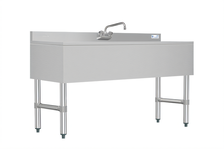 Product image #2 for KoolMore 60-Inch Commercial 3-Compartment Underbar Sink with Dual Drainboards and 3-Inch Backsplash