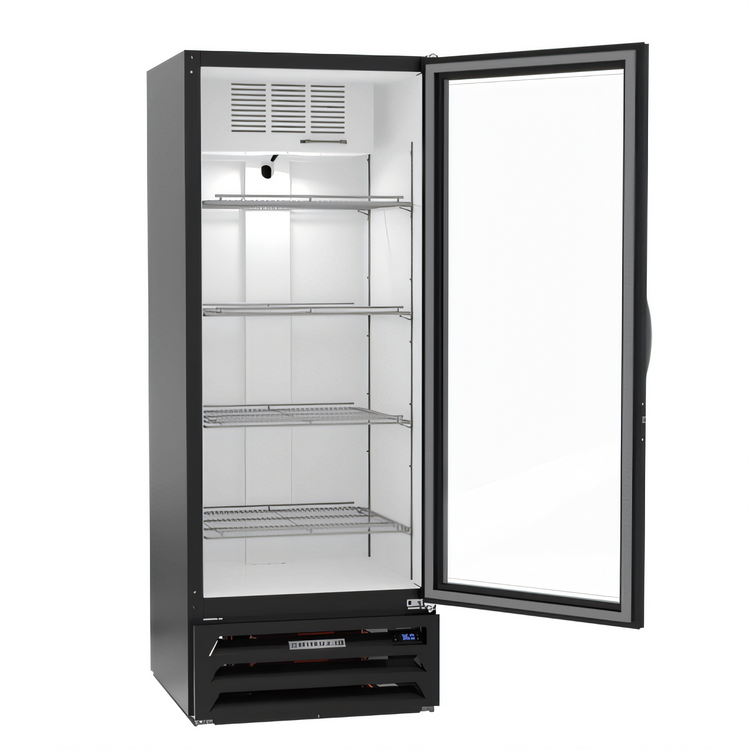 Product image #2 for Beverage Air MarketMax 12.06 Cu. Ft. Single-Section Reach-In Glass Door Merchandiser Refrigerator, Bottom-Mount, Black