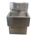 Thumbnail image #2 for BK Resources UBDW-18-384TS Three-Compartment Underbar Sink, 84-Inch, 18/304 Stainless Steel, Dual Drainboards