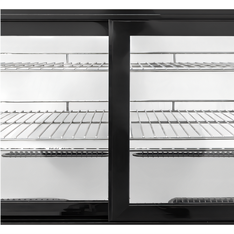 Product image #2 for Omcan Drop-In Curved Glass Refrigerated Showcase, 28-Inch Wide, 3.1 Cu. Ft., Sliding Door