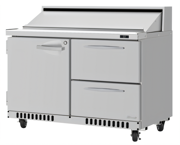 Product image #2 for Turbo Air PRO Series 48 1/4-Inch Front Breathing 2-Section Sandwich/Salad Prep Table with 1 Door, 2 Drawers, and 12-Pan Top