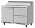 Thumbnail image #2 for Turbo Air PRO Series 48 1/4-Inch Front Breathing 2-Section Sandwich/Salad Prep Table with 1 Door, 2 Drawers, and 12-Pan Top