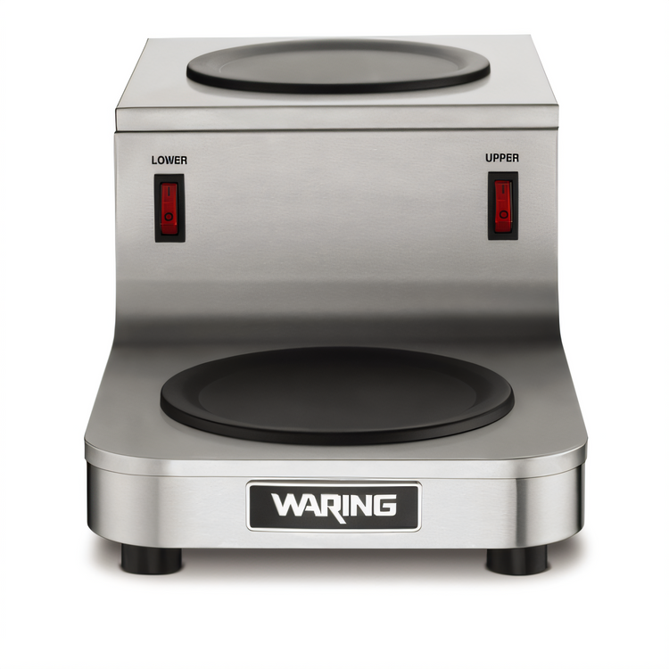Product image #2 for Waring Café Deco Double Burner Step-Up Coffee Pot Warmer, Self-Regulating, Stainless Steel, 120V