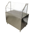 Thumbnail image #1 for BK Resources SG-45CS-72 Single-Sided 45° Angled Cafeteria-Style Sneeze Guard, Tempered Glass, Stainless Steel, 71.5"W x 24"H