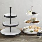 Thumbnail image #1 for American Metalcraft LFTTSW17 Round White Melamine Tiered Buffet Stand, 17-1/2-Inch High Case of 4