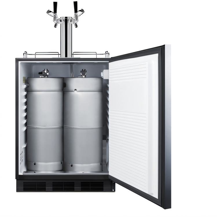 Product image #2 for Summit Commercial ADA-Compliant Dual-Tap Kegerator, Built-In/Freestanding, 5.5 Cu. Ft., 2 1/6-Barrel Keg Capacity