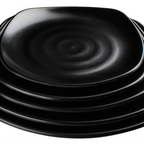 Thumbnail image #2 for Winco Ardesia WDM013-306 13-3/4-Inch Square Black Melamine Plate, Break-Resistant, Dishwasher Safe