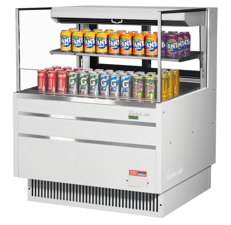 Product image #2 for Turbo Air 34-3/4 Inch Wide Low-Profile Horizontal Open Display Merchandiser, 7.5 Cu. Ft., Self-Contained Refrigeration