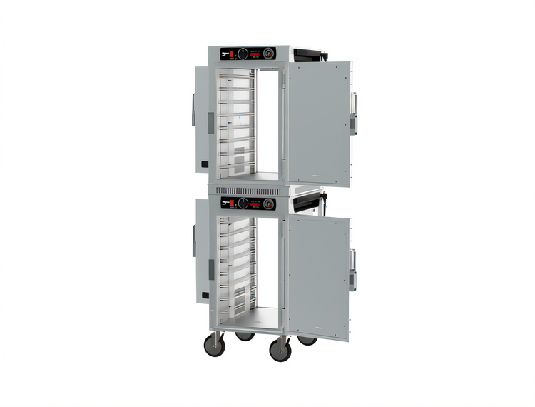 Product image #2 for Metro HotBlox Narrow Mobile Dual-Cavity Pass-Thru Insulated Holding Cabinet, 16-Pan, Analog, Solid Doors